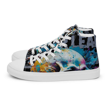 Men’s High Top Canvas Shoes - Lunar Skull - Lunar Leaf