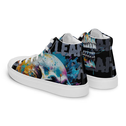 Men’s High Top Canvas Shoes - Lunar Skull - Lunar Leaf