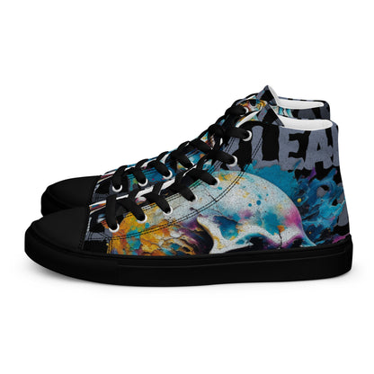 Men’s High Top Canvas Shoes - Lunar Skull - Lunar Leaf