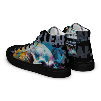 Men’s High Top Canvas Shoes - Lunar Skull - Lunar Leaf