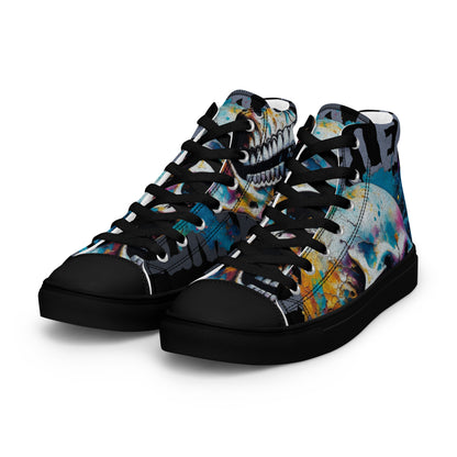 Men’s High Top Canvas Shoes - Lunar Skull - Lunar Leaf